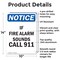 Signmission If Fire Alarm Sounds Call 911 OSHA Notice Sign, Aluminum, 10in W x 14in L, 2PK OS-2PACK-NS-A-1014-V-13602 - alternate 3